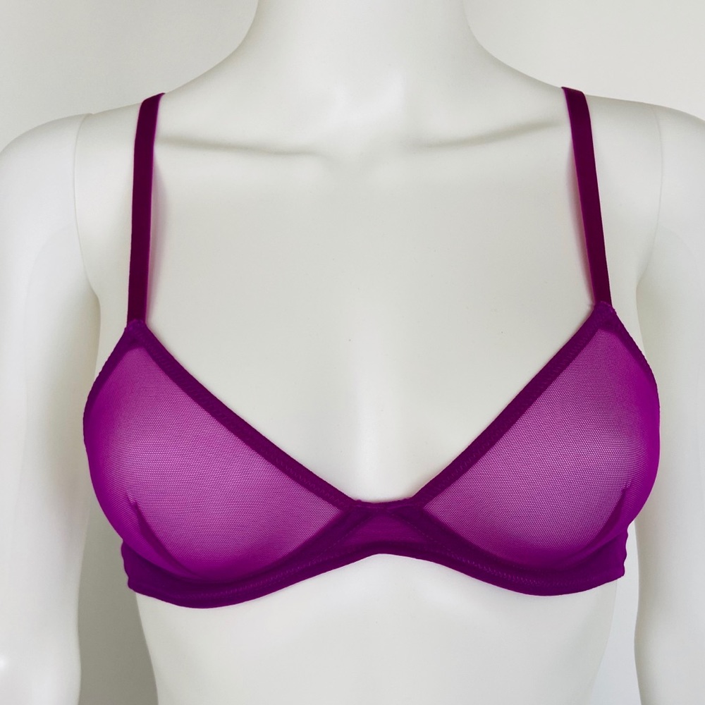 Free People Mesh Triangle Bra in Pink